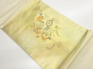 金彩螺鈿花唐草に蝶・鳥模様名古屋帯